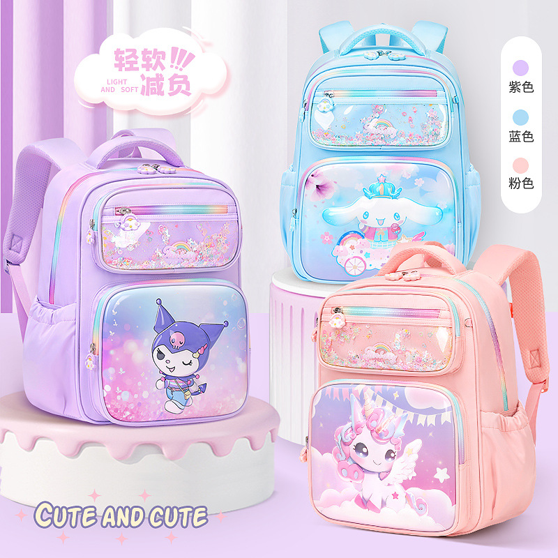 2025 nueva mochila escolar infantil Kulomi niñas estudiantes de primaria de grado uno, dos y tres niñas perros yu Gui