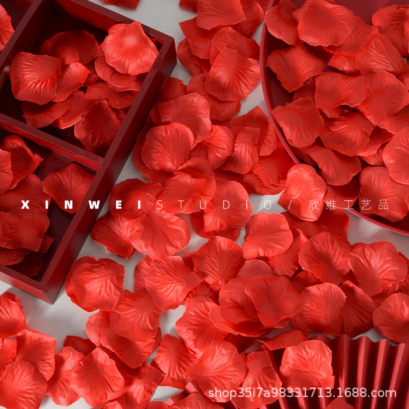 Simulation flower rose petals wedding room layout wedding supplies fake flowers decoration flowers 100 four stacks Simulation flower rose petals wedding room layout wedding supplies fake flowers decoration flowers 100 four stacks