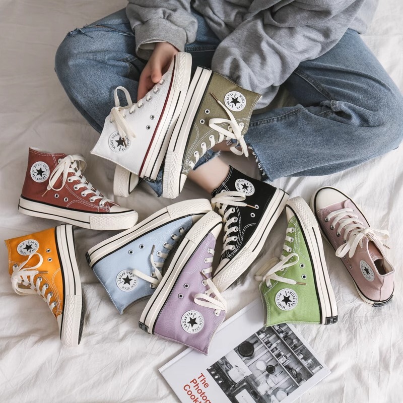Meiqi Converse 1970S Canvas Shoes Men's Shoes Summer Putian High Version Low-Top Black and White Couple Vulcanized Sneakers