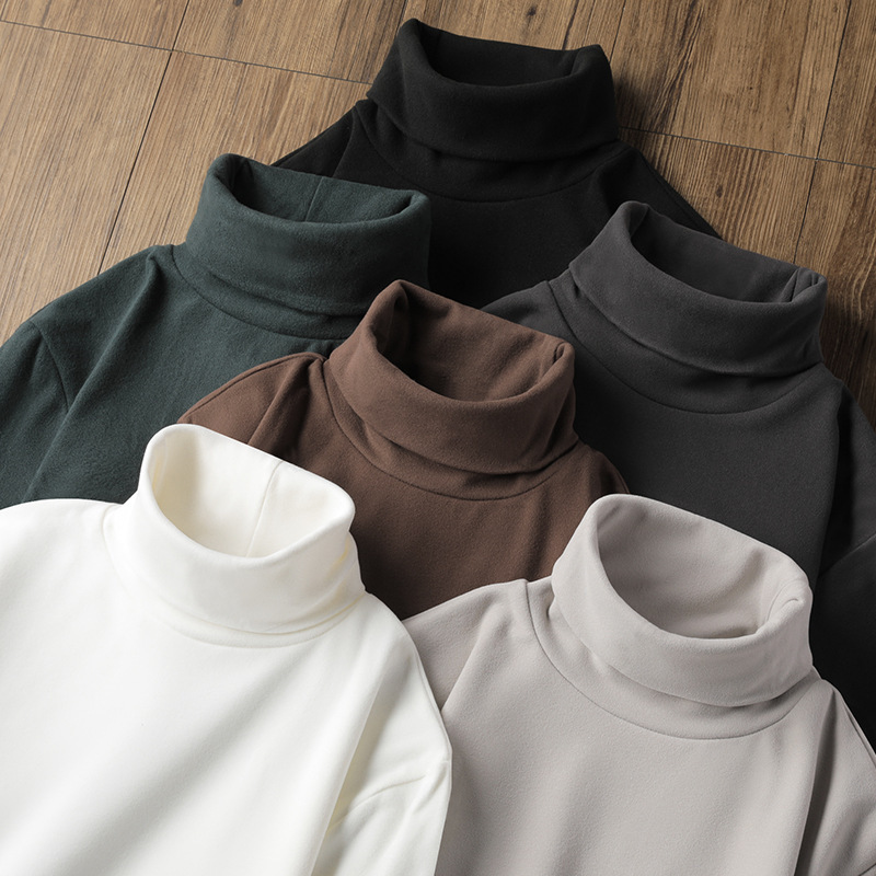 High-Neck Double-Sided Velvet Bottoming Shirt for Men in Autumn and Winter Pure Color Fleece-Lined Thickeneded Warm Inner Wear Mid-High Collar Long-Sleeved T-Shirt for Men High-Neck Double-Sided Velvet Bottoming Shirt for Men in Autumn and Winter Pure Color Fleece-Lined Thickeneded Warm Inner Wear Mid-High Collar Long-Sleeved T-Shirt for Men