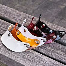 台湾JEF复古头盔半盔帽檐三扣式可调节帽舌遮阳帽沿厂家批发