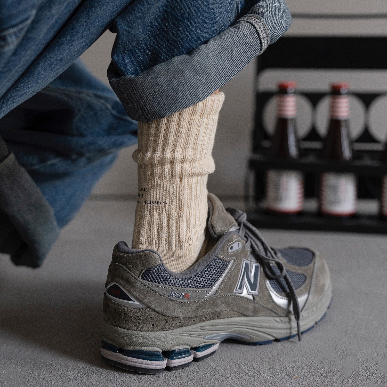 Calcetines de otoño e invierno para mujer de estilo japonés de algodón de aguja gruesa calcetines de media pantorrilla de mujer calcetines de algodón blanco calcetines de pila Zhuji calcetines de mujer al por mayor