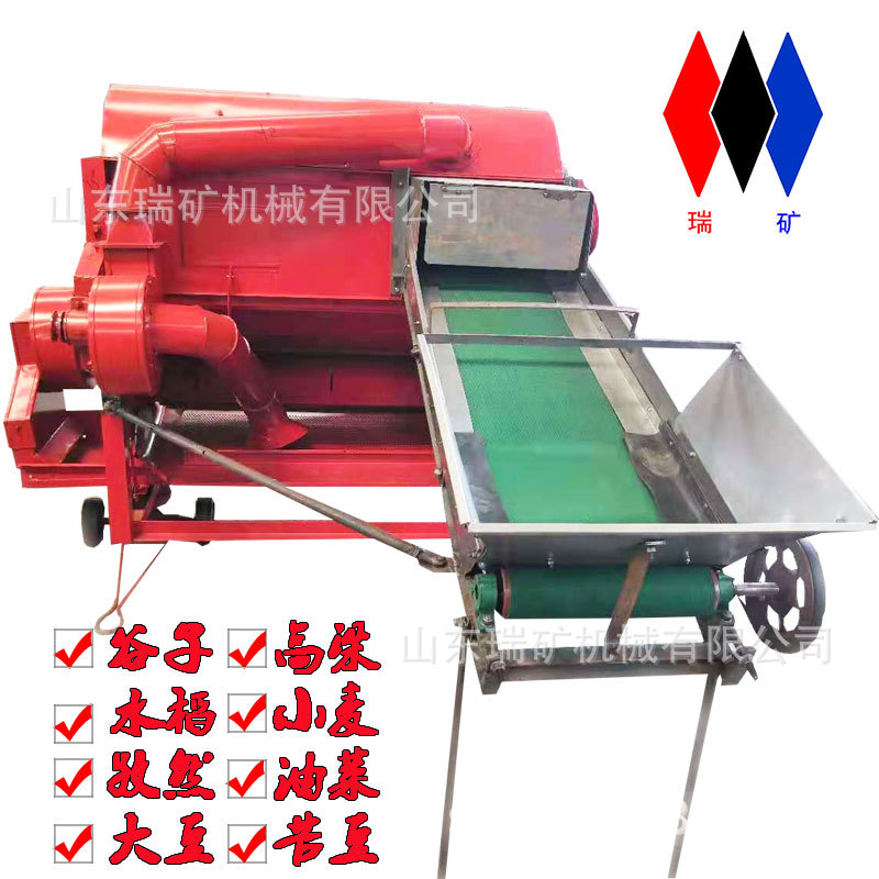 125型柴油机版打麦子机水稻高粱脱粒机非洲冀谷子脱壳机自动上料