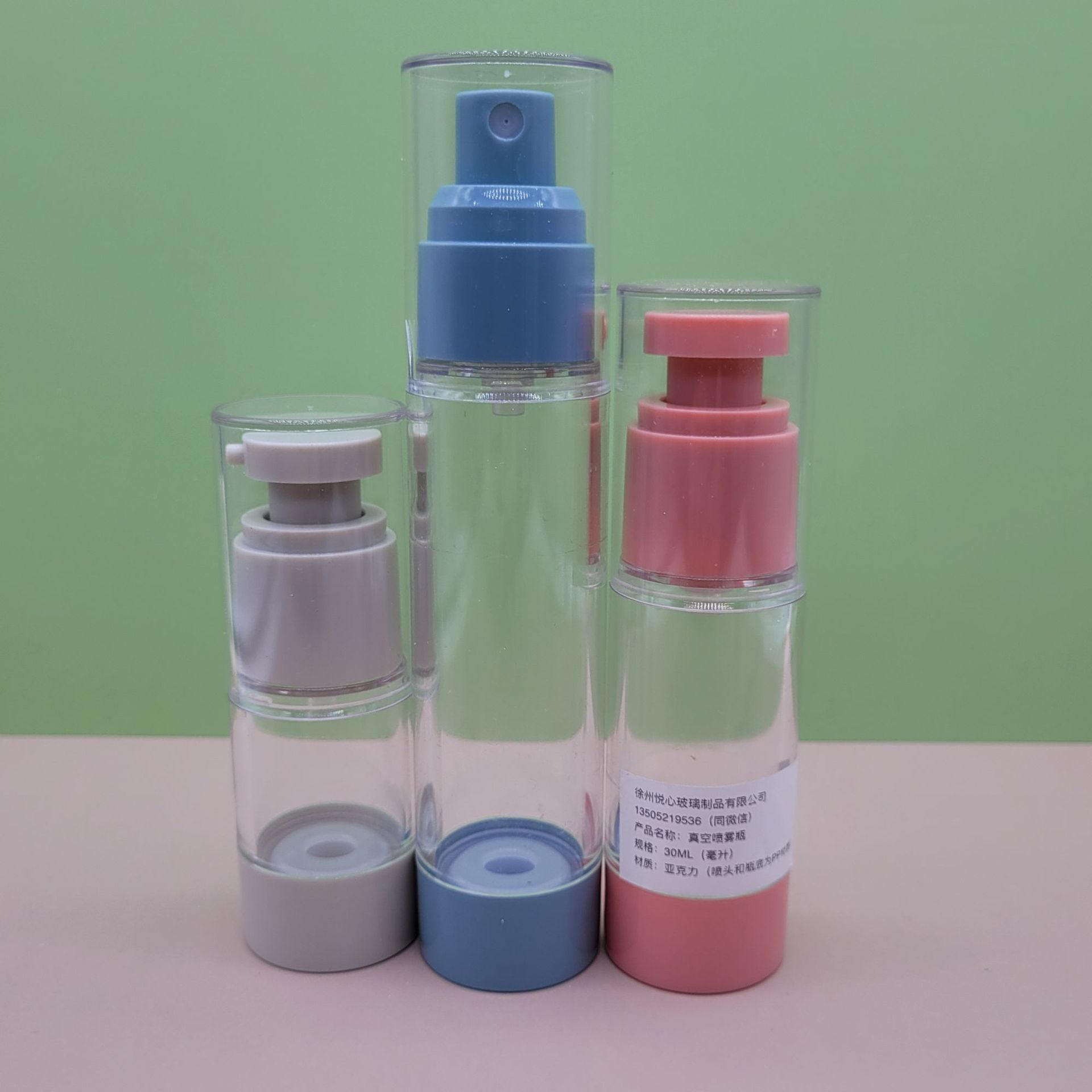 Venta al por mayor como botella de spray de vacío botella de loción de acrílico Perfume Aceite Esencial agua floral cuidado de la piel esencia sub-botella