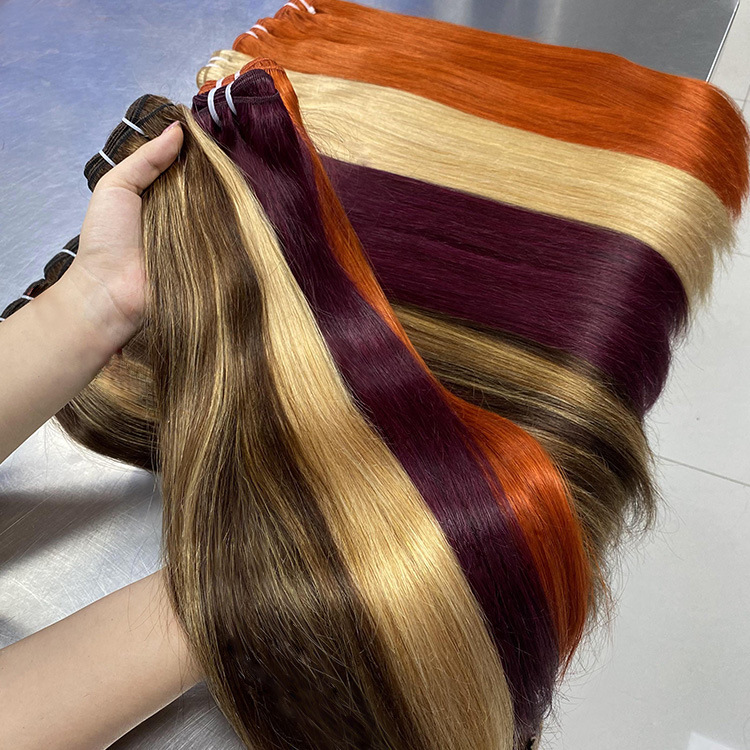 メーカー在庫卸売人毛ウィッグボーンストレートヘアカーテン滑らかな髪の束人毛|undefined