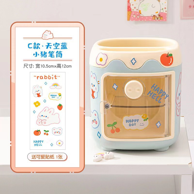 漫画子供女の子多機能かわいいペンホルダー男の子文具収納ボックスオフィスデスクトップストレージ卸売|undefined