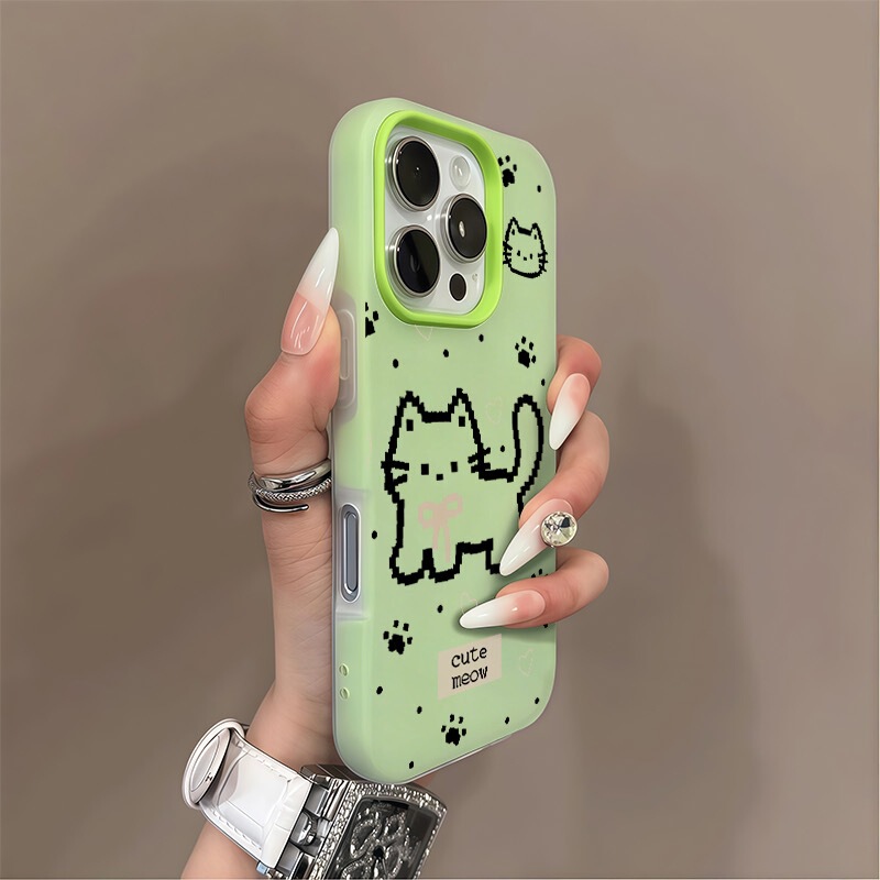 Bowknot Cat iPhone Apple 17Promax Phone Case 17Pro/17/Air Matte 16Promax Simple