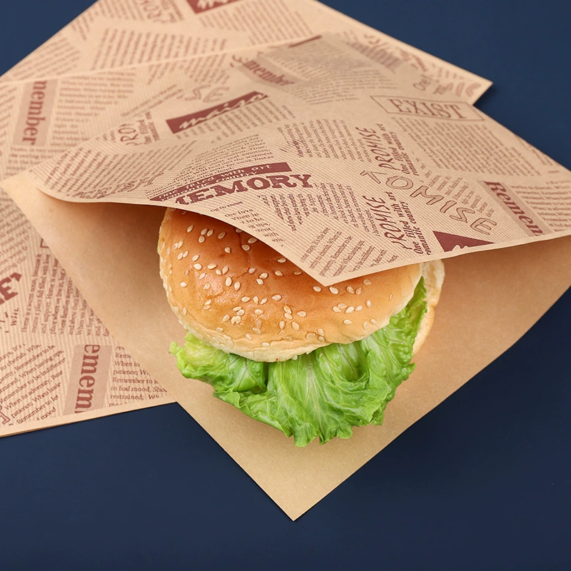 Oil-proof triangular bag, food-grade hand pancake, pancake, burger paper bag, commercial sandwich wrapping paper, kraft paper