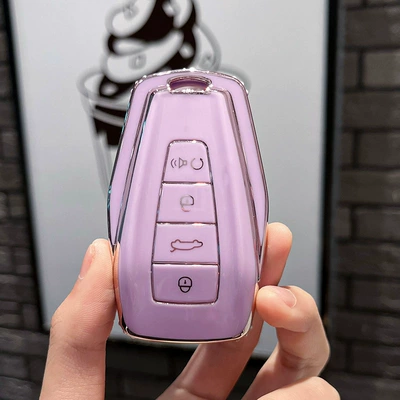 For Geely car key set gl: Car key bag - geely-d-smart-4-key-single-shell-purple