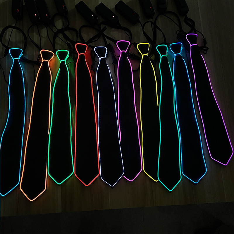 Corbata luminosa EL suministros para Halloween fiesta LED corbata brillante luminiscente al por mayor