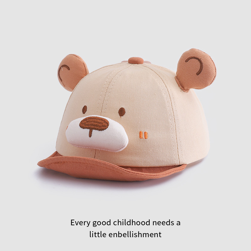 Sombreros infantiles primavera y otoño para niños sombreros de lengua de pato bebés sombreros de borde suave bebés 1 - 2 lindos sombreros casuales de algodón 48CM