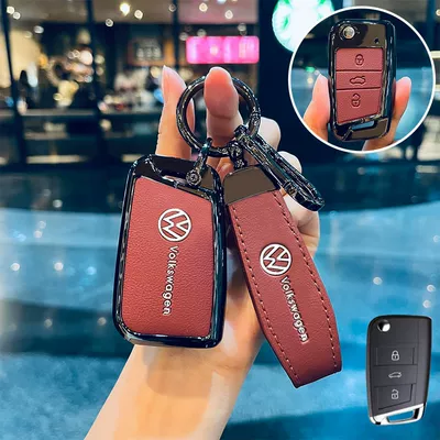 Car key bag: Suitable for B8 Touron Golf - skin-texture-folk-b-style-skin-texture-danxia-red-short-rope-buckle