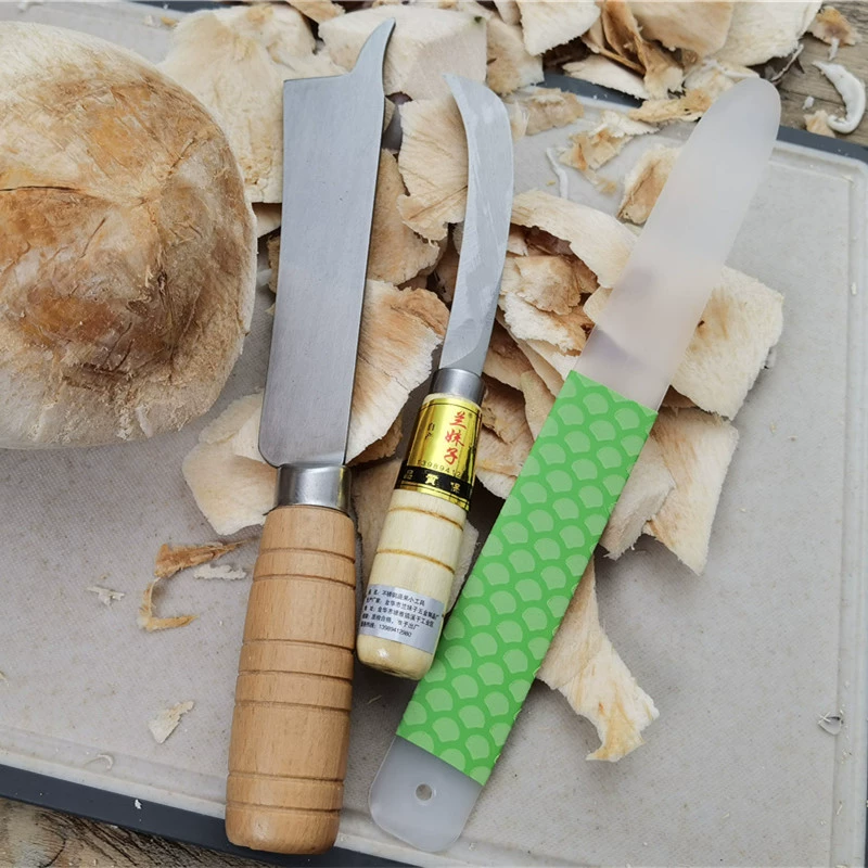 Ланмэй открывает кокосы, ножи для кокоса, открытие скорлуп кокоса, чистит мясо кокоса, кокосовое яйцо, кокос зелёное открытие