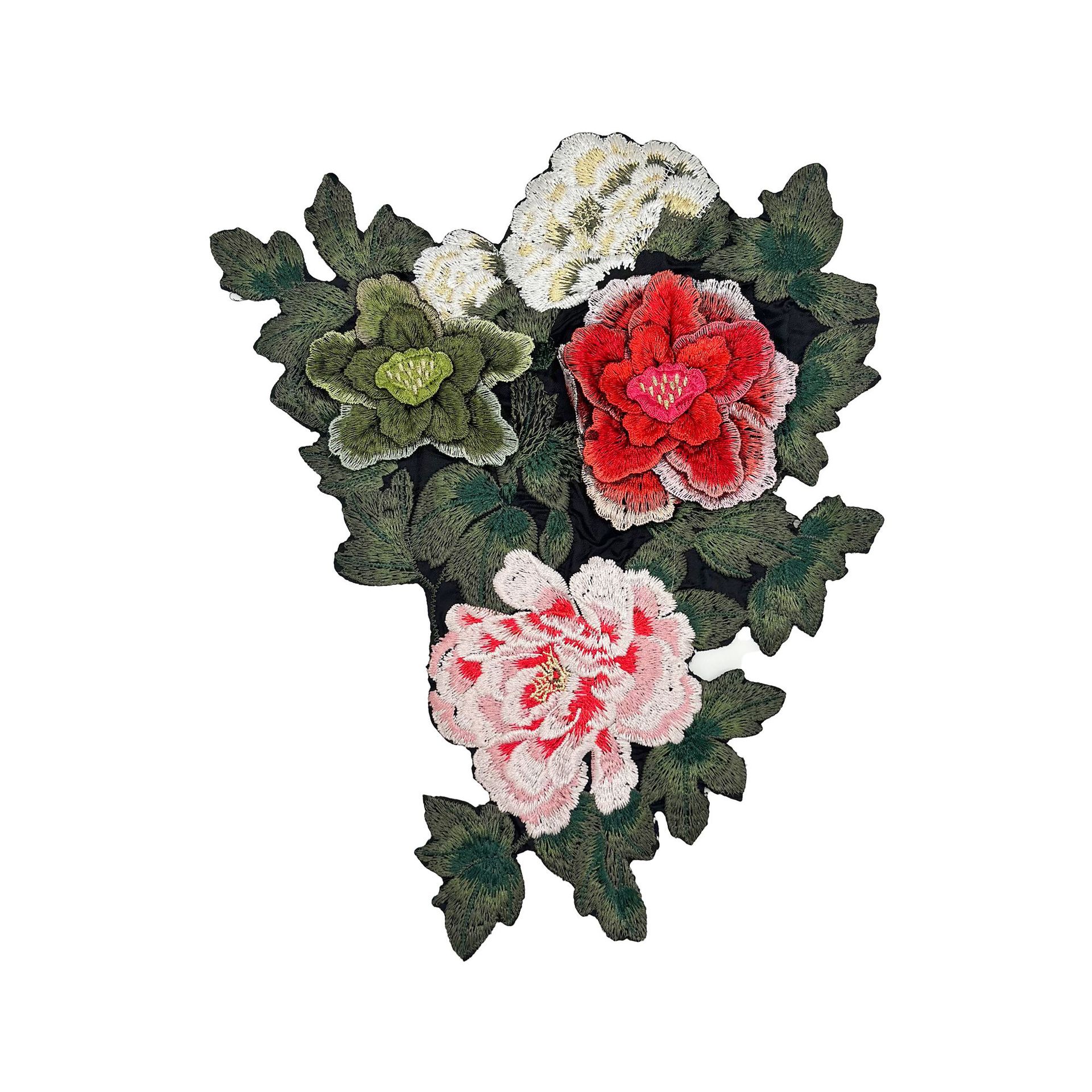 Hijo de vidrio bordado multicapa 3D cosido a mano tela de flores didiy cheongsam ópera ropa de baile accesorios de ropa sin pegamento image 6