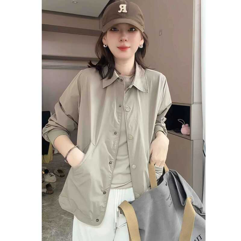 2026 Spring Baseball Jacket Casual Cardigan for Women, Short Style, Popular Versatile Shirt-Style Waterproof Slim-Fit Jacket 2026 Spring Baseball Jacket Casual Cardigan for Women, Short Style, Popular Versatile Shirt-Style Waterproof Slim-Fit Jacket