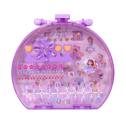 Disney Nail Stickers Beautiful Princess Nail Stickers Girls Nail Plastic Stickers Elsa Nail Art Portable Gift Box