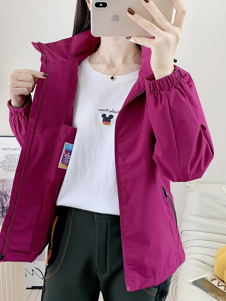 Primavera y otoño al aire libre ropa de asalto para mujeres delgada transpirable alpinismo con capuz cardigan chaqueta impermeable a prueba de viento camisa de senderismo