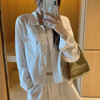 预售春夏新款翻领正肩夹克女莱赛尔休闲轻薄外套
