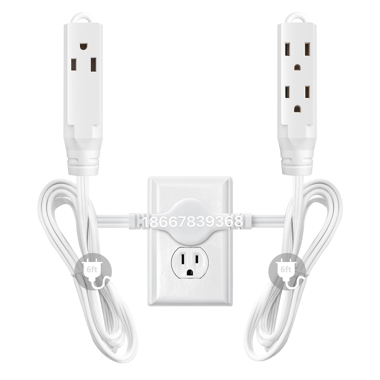 Enchufe estándar americano enchufe suave tira de alimentación bilateral ultra-Delgado socket corrector cinturón/línea corrector kit dos 3 tomas