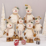 Новый рождество декоративный украшение Вкус рождественский снег люди автозагар коленкор искусство зеркало телескопической позиция снеговик кукла куклы