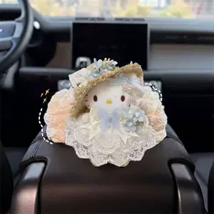 Car Tissue Box Armrest Box Seat-Mounted Car Tissue Box Decorative Items Cute Cartoon Internet Celebrity Car Accessories for Women