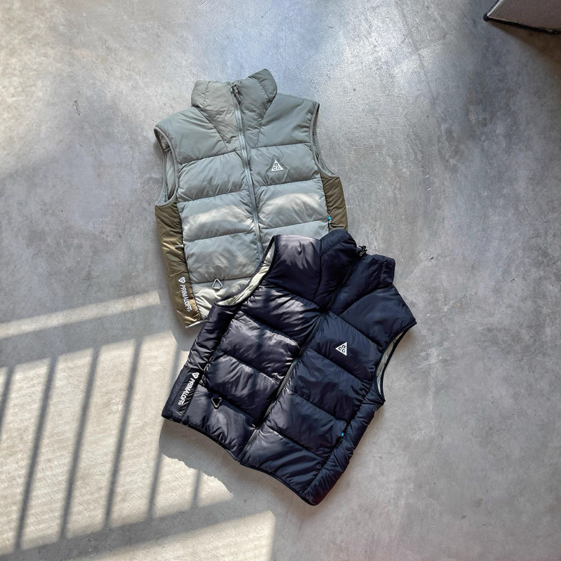 Cross-Border Export Acg Urban Outdoor Functional Lightweight High-Fluffy Stand-Up Collar Warm Color-Blocked Cotton Vest for Men and Women