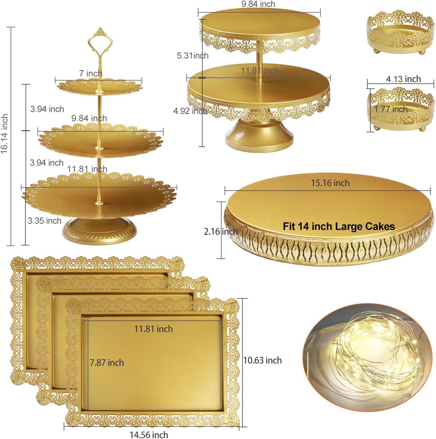 Creativo estilo europeo oro hueco estante de pastel de boda props mesa de postres decoración de postres tienda de postres refrigerio combinación de estante de pastel