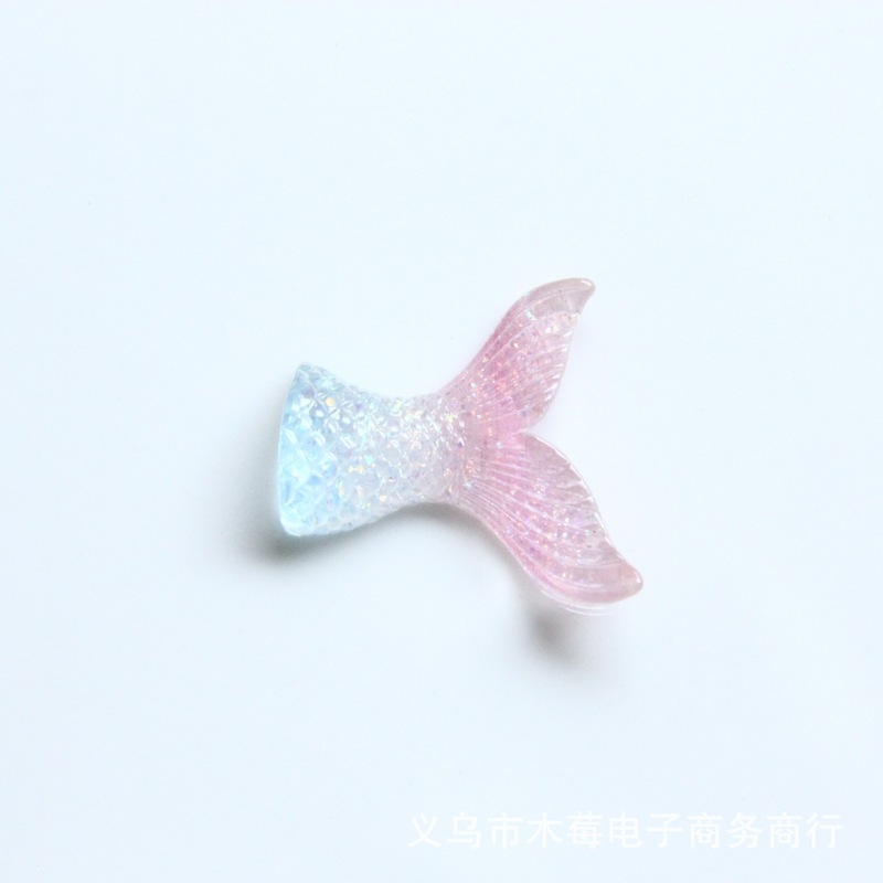 渐变细闪海洋系树脂贴片儿童可爱夏日diy海星鱼尾海豚装饰小配件|undefined