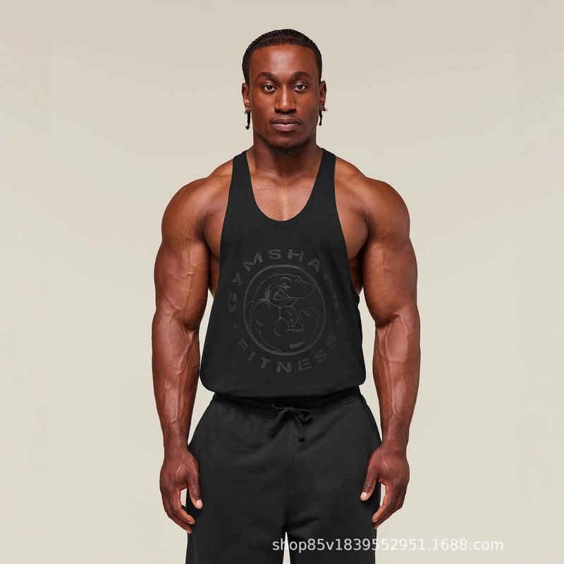 Gymshark New Men's Slim-Fit Sports Casual Running Fitness Basketball Quick-Drying Elastic Sleeveless Vest