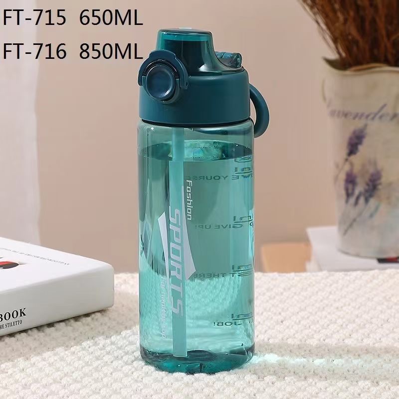 Futong 715 nueva gran capacidad 850ml botella de agua deportes al aire libre viajes fitness universal portátil plástico taza de agua