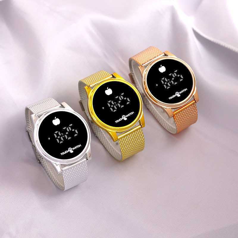 Spot New Led Round Touch Touch Sunglasses Fashion Electroplating Strap Leisure Business Digital Watch