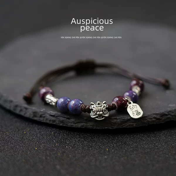 Cute Woven Little Lion Bracelet, Retro National Trend Style, Adjustable Good Luck Bracelet for Men and Women, Couple's Jewelry