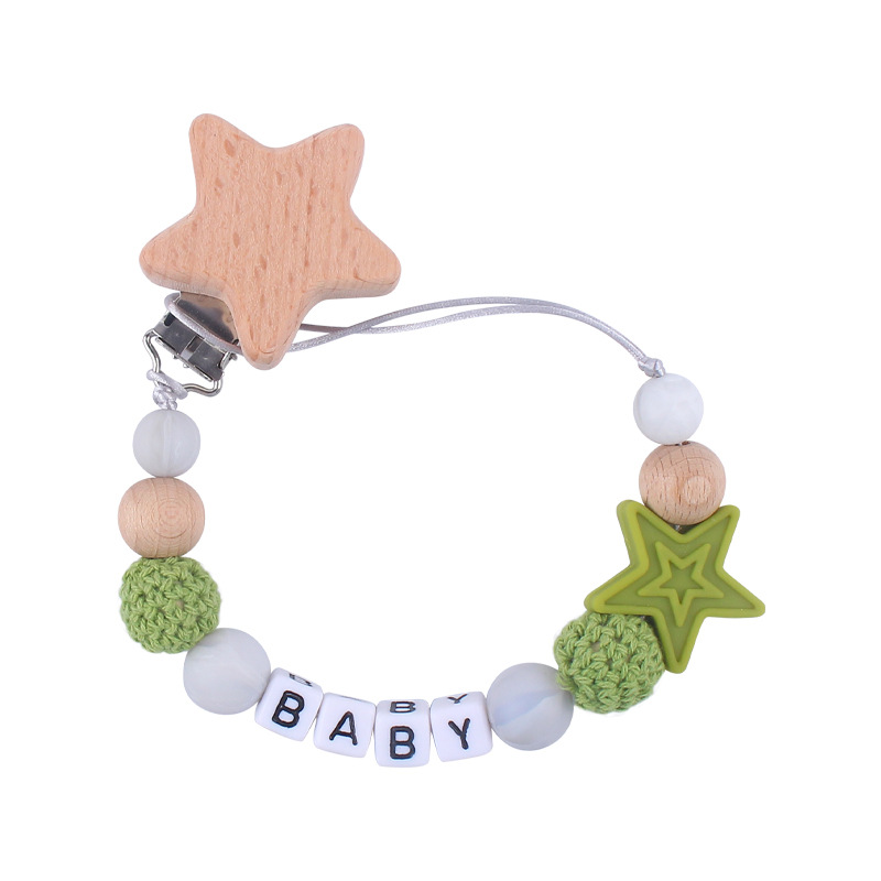 Nuevo bebé de haya animal chupete clip calmante bebé DIY animal mordedura molares chupete cadena
