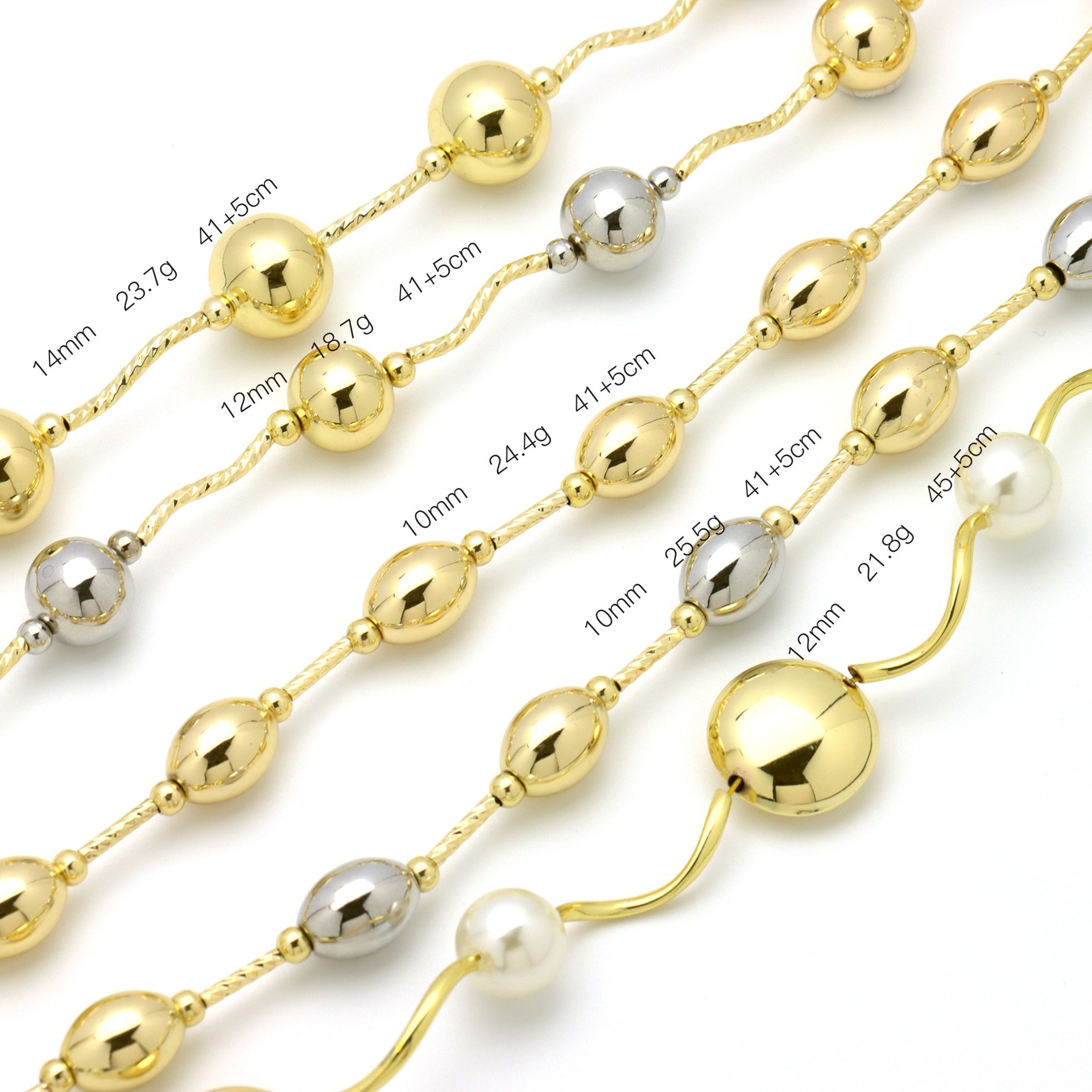 Plating Design Simple Style Classic Style Round Imitation Pearl Copper Wholesale Necklace