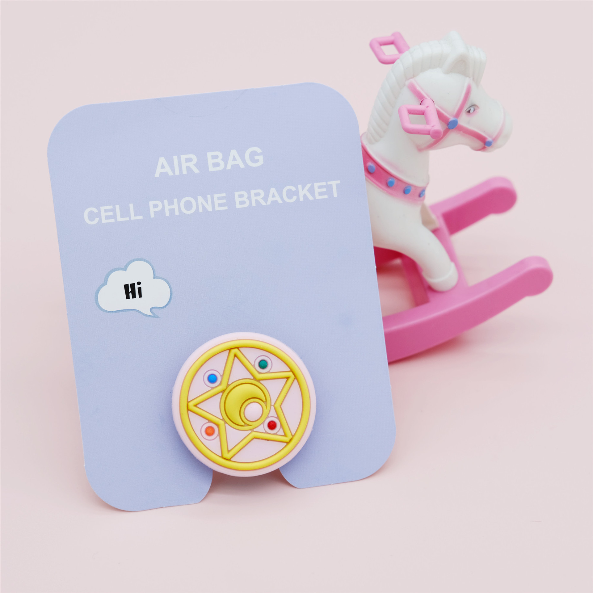 Airbag de dibujos animados soporte de teléfono móvil retráctil creativo personalizado escritorio plegable adhesivo perezoso soporte pequeño multifuncional