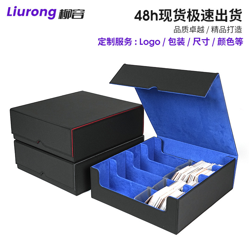 国境を越えた売れ筋 4 列ゲームカードボックス磁気 pu 結合オープンカバー PTCG ワンピース三国志キル pu カードボックス|undefined