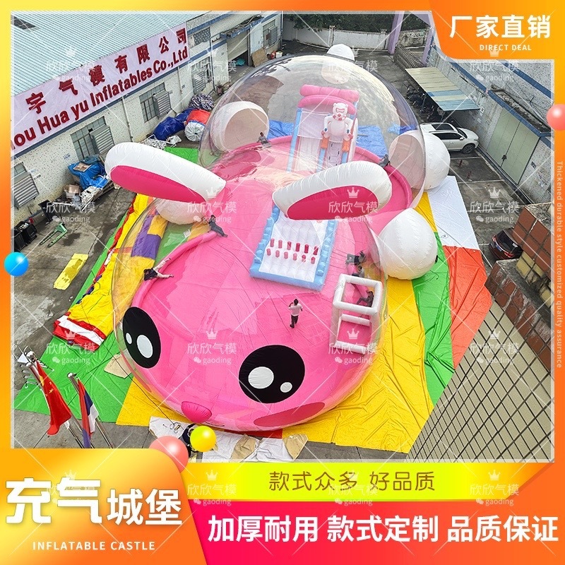 屋内外インフレータブルコーギーテーマ城オーシャンボール子供の楽園透明クリスタルパレス子供のいたずら城メーカー|undefined