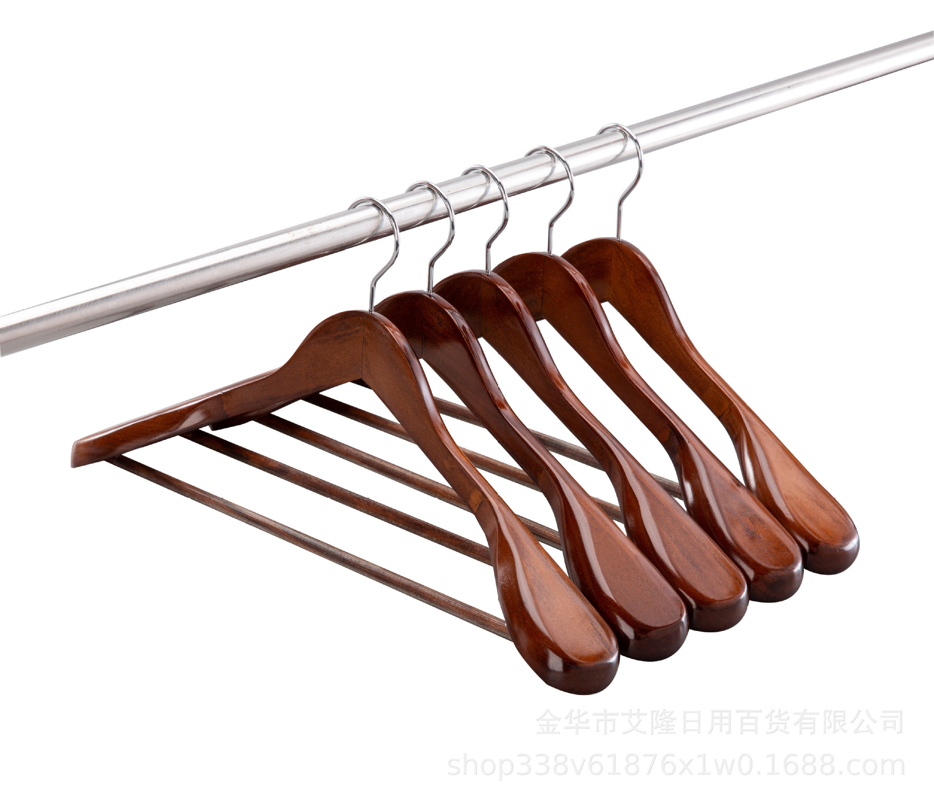 Percha de ropa de madera maciza sin costura de hombro ancho percha de ropa de madera tienda de ropa percha de ropa para adultos percha de ropa