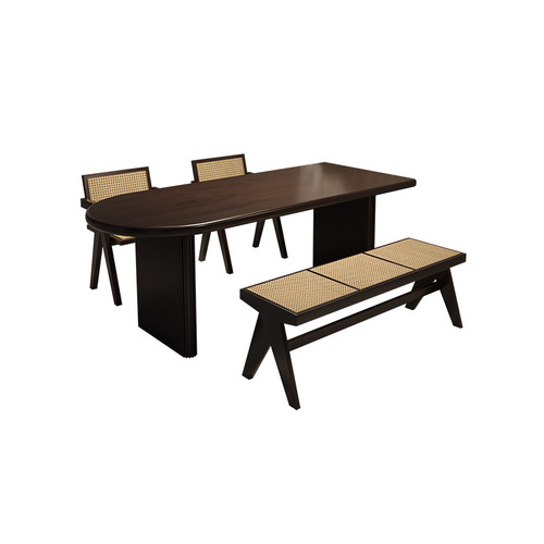 Aubo Nordic dining table solid wood table home dining table small apartment restaurant table and chairs rectangular negotiation table and chairs