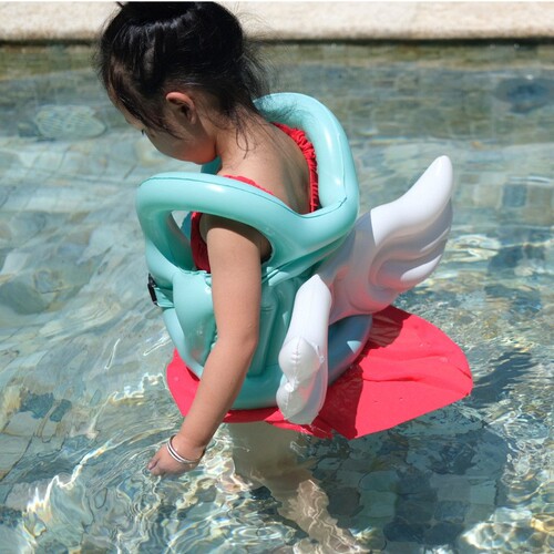 Yiwu factory children's inflatable swimsuit angel wings inflatable buoyancy ring swimsuit inflatable inflatable vest