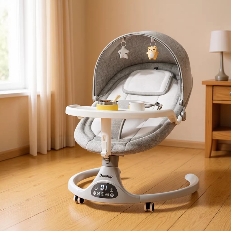 Intelligent Electric Baby Rocking Chair, Sleep-Inducing Device, Baby Soothing Cradle Bed, Newborn Rocking Chair with Bluetooth Remote Control