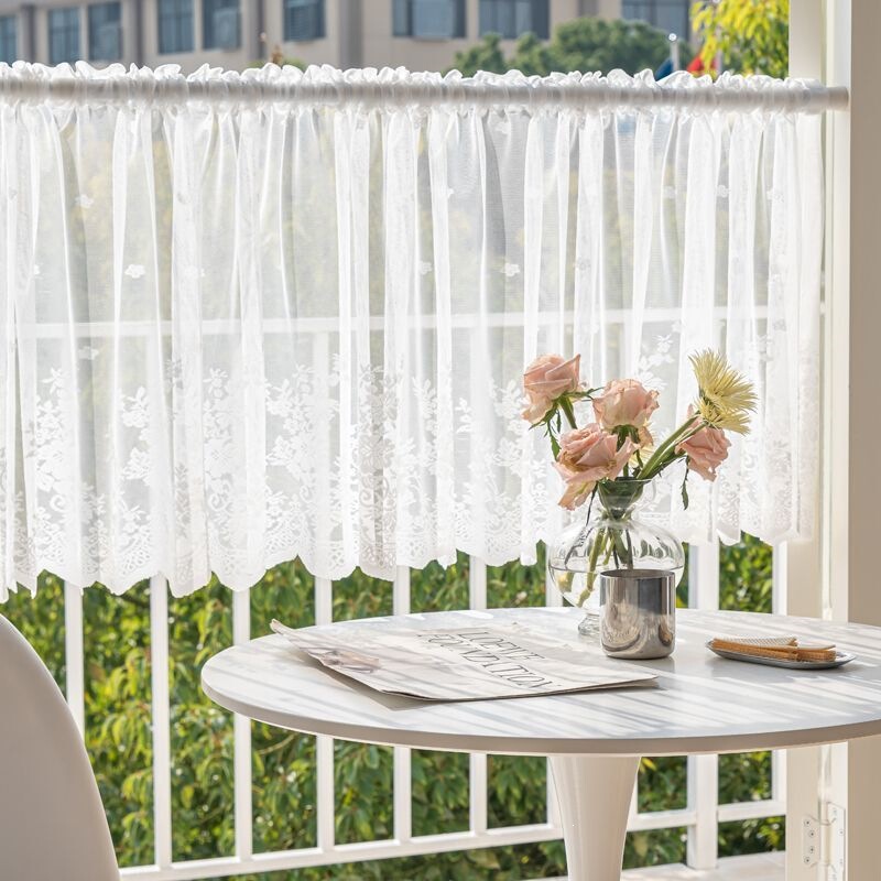 Kitchen Short Curtain, American-Style Curtain, Arched Door, Bookcase Half Curtain, Small Half-Length Curtain, Cover-Up, Lace, No-Drill Gauze Curtain Kitchen Short Curtain, American-Style Curtain, Arched Door, Bookcase Half Curtain, Small Half-Length Curtain, Cover-Up, Lace, No-Drill Gauze Curtain