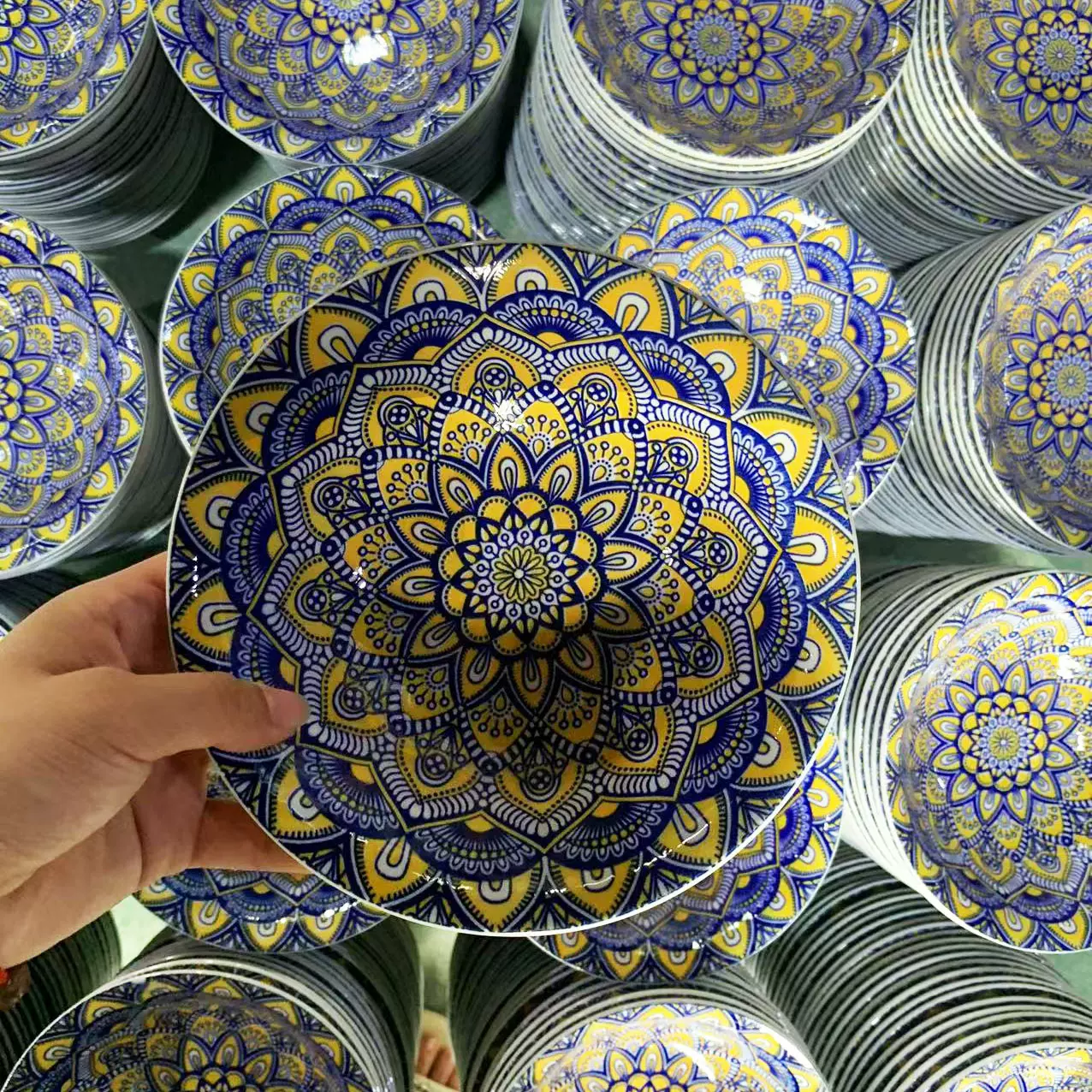 陶瓷沙拉碗批发 波西米亚餐具 外贸出口