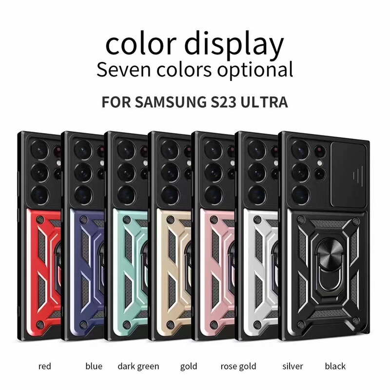 Applicable to Samsung model S23ULTRA lens sliding window 360 ring bracket shunjia drop-resistant mobile phone case protective cover