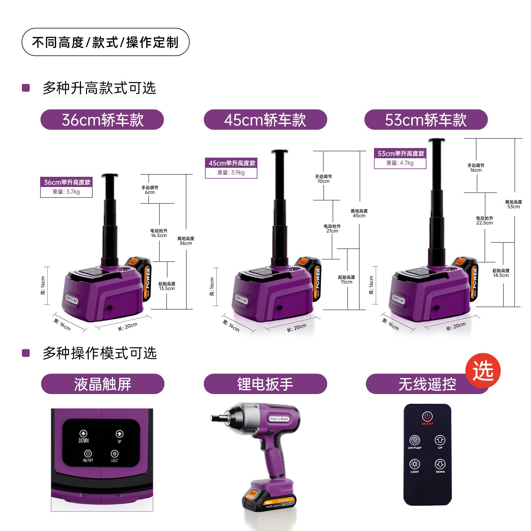 Cross-Border 5t Wireless Car-Mounted Electric Hydraulic 0kg Jacks Remote-Controlled Rechargeable Multifunctional Tire Changing Tool
