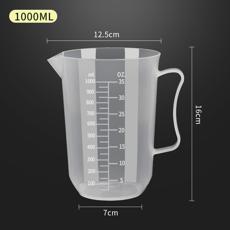 1000ml 측정 컵 귀 손잡이 식품 등급 PP 재료
