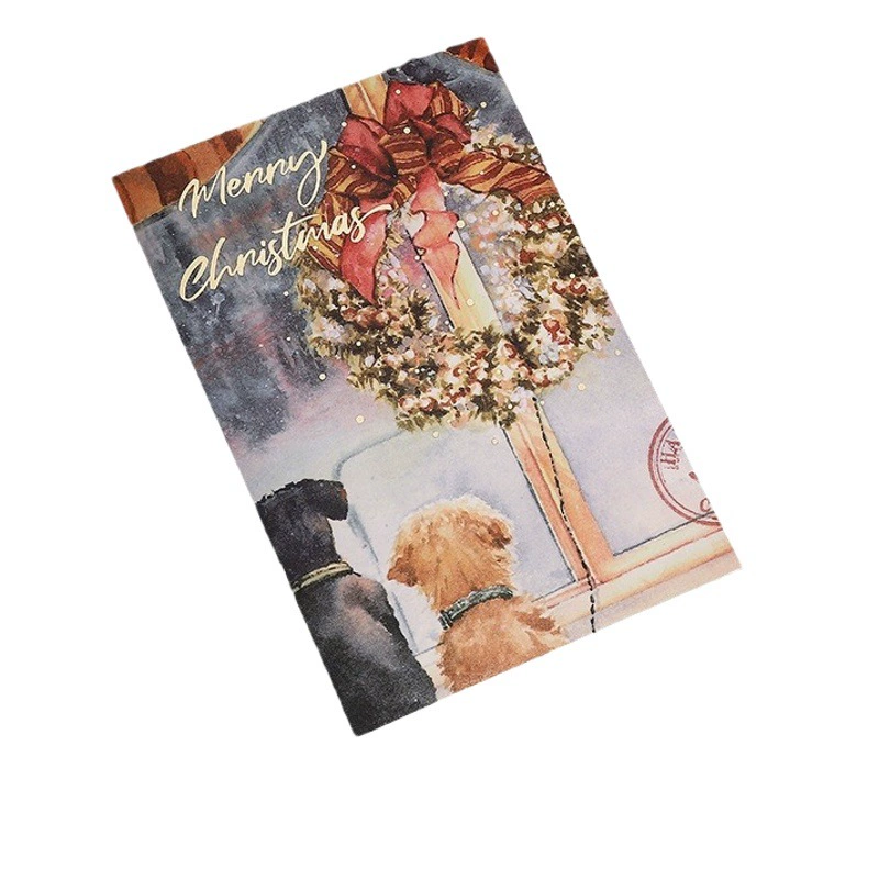 Amazon Рождественская бронзовая открытка Ретро открытка цветочный магазин выпечки подарок Маленькая открытка фабрика благословение открытка