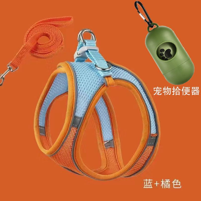 猫咪牵引绳可爱背心式胸背防挣脱幼猫魔术贴安全扣反光宠物遛猫绳|undefined