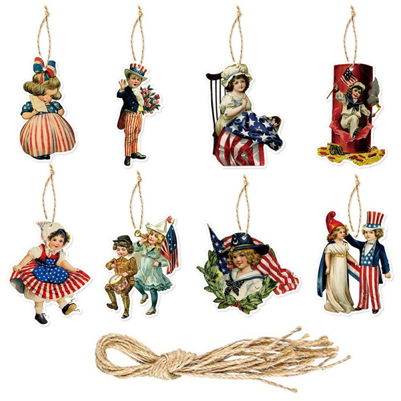 Decoración del día de la independencia de Estados Unidos colgante colgante decoración del día de la independencia de Estados Unidos colgante retro colgante