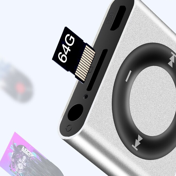 Ultra-Thin Mp3 Player Bluetooth Student Version Small Portable Music Player for Listening to Songs and English Listening Practice